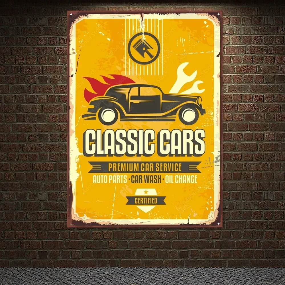 Auto Repair Shop Banners - CLASSIC CARS Vintage Premium Car SERVICE