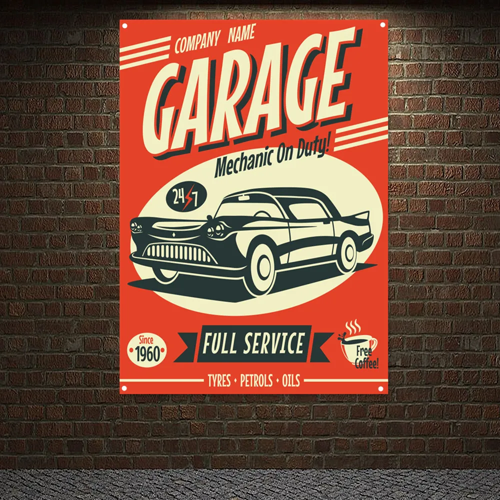MECHANIC ON DUTY Vintage CAR F - Auto Repair Shop Banners review and price