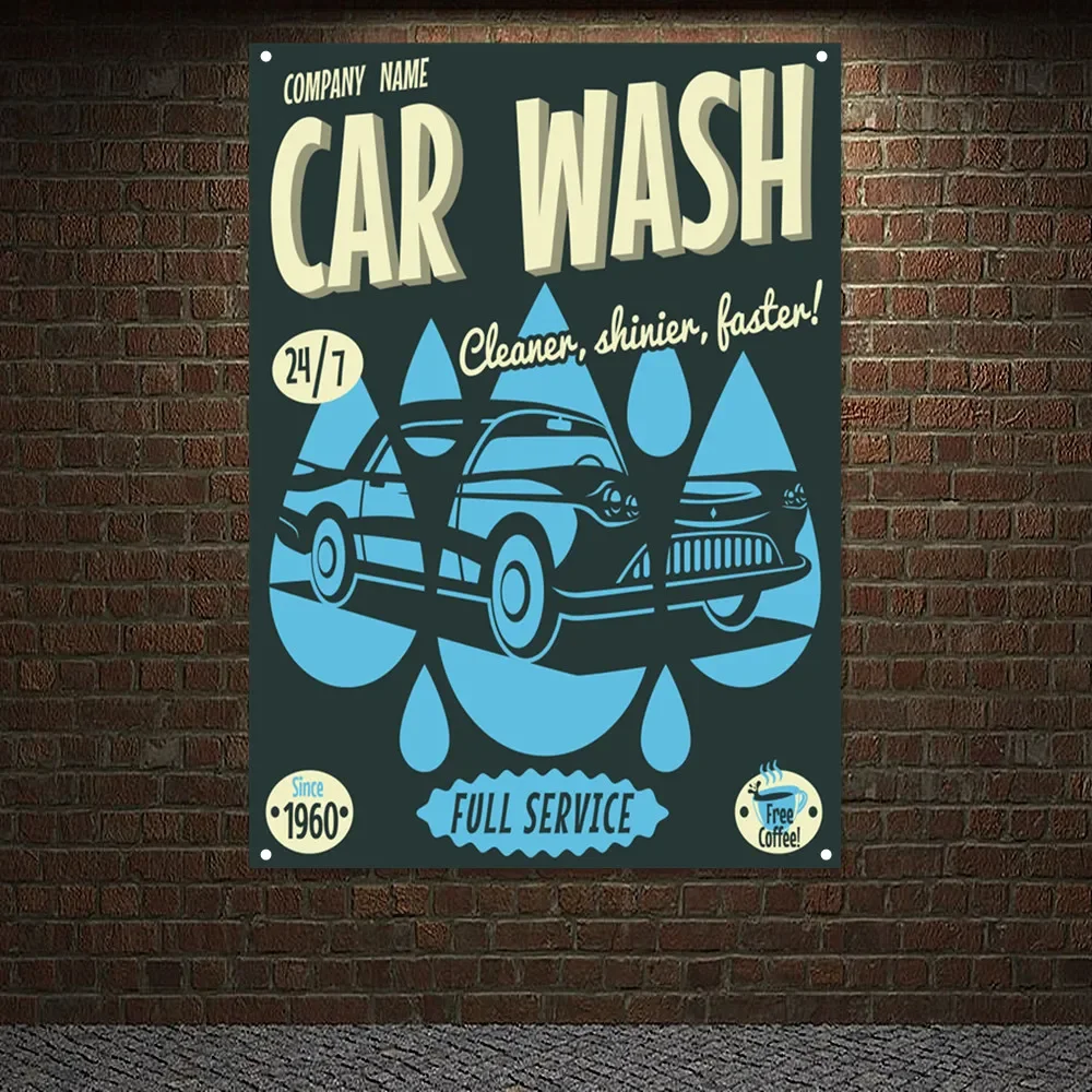 Vintage CAR WASH FULL SERVICE  - Auto Repair Shop Banners review and price