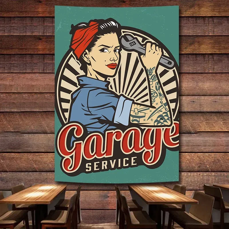 GARAGE SERVICE Vintage Car Rep - Auto Repair Shop Banners review and price